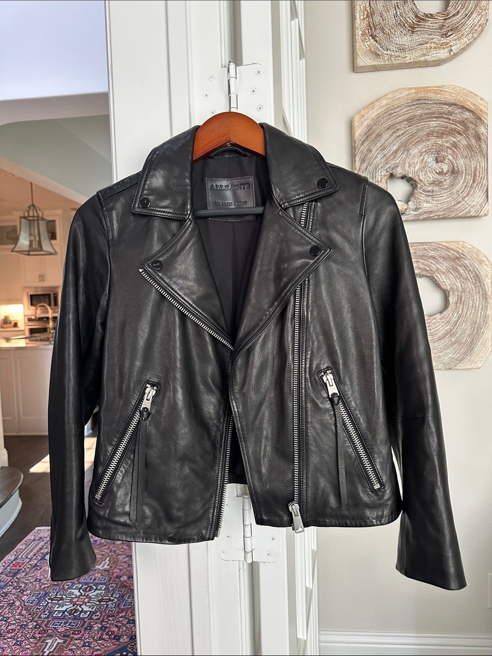 All Saints Black Leather moto Jacket